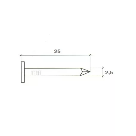 Fedéllemezszeg Horg./Palaszeg/ 5 Kg/Cs 25*25 mm
