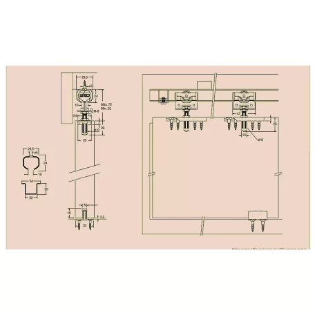 Tolóajtó Görgőkészlet 40Kg Ajtóhoz Sf-E40 