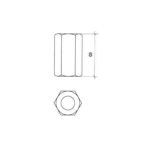 Menetesszár Toldó M 8 11*30mm Hatszög Horg.