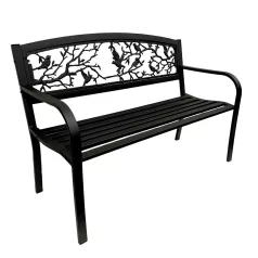 Kerti Pad Fekete/Birds/ T:250Kg 18Kg 128*58*90 cm