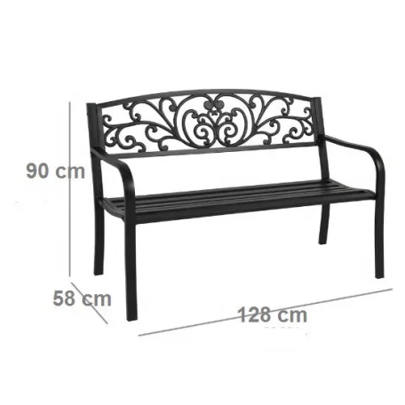 Kerti Pad Fekete /Blooming/ T:250Kg 16Kg 128*58*90 cm
