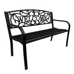 Kerti Pad Fekete /Welcome/ T:250Kg 18Kg 128*58*90 cm