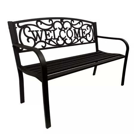 Kerti Pad Fekete /Welcome/ T:250Kg 18Kg 128*58*90 cm