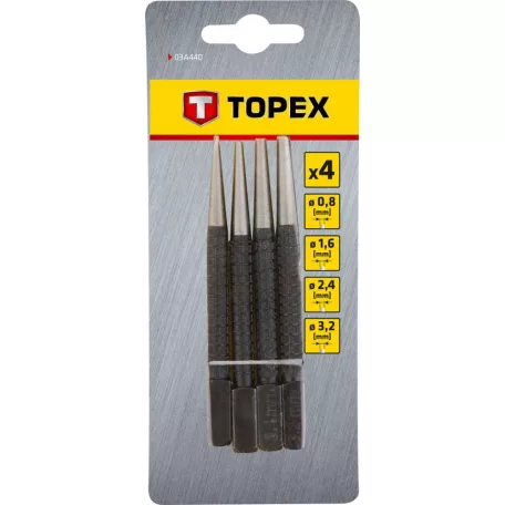 TOPEX Stiftkiütő Készlet 4R. 0,8-3,2 mm