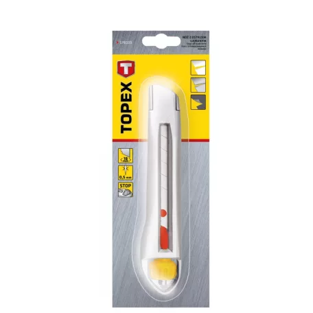TOPEX Pvc Kés 18 mm Fémházas Törd.Áll.Gomb