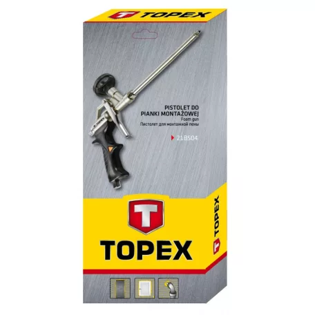 TOPEX Kinyomópisztoly Purhabhoz Fém Fekete