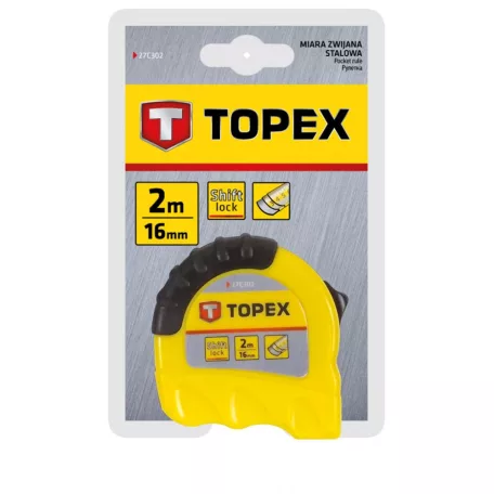TOPEX Mérőszalag 2M/16 mm Shiftlock