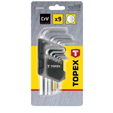 TOPEX Imbuszkulcs Klt. 9R. 1,5-10 mm