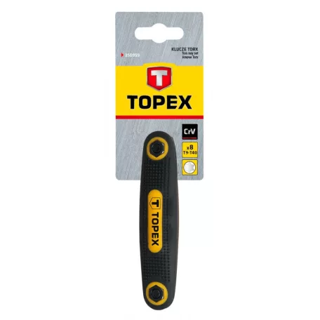 TOPEX Imbuszkulcs Klt.Torx 8R.Összecs,T9-40