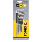 TOPEX Imbuszkulcs Klt. Torx 9R. T10-50.Hos