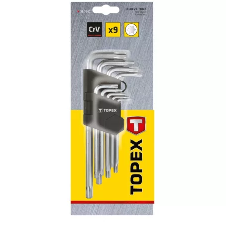 TOPEX Imbuszkulcs Klt. Torx 9R. T10-50.Hos