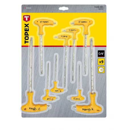 TOPEX Imbuszkulcs Klt. Torx 9R. T10-50 T-Form