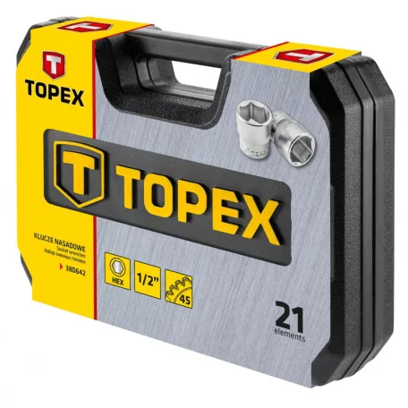 TOPEX Dugókulcs Készlet 21R. 1/2" Racsnikulcs