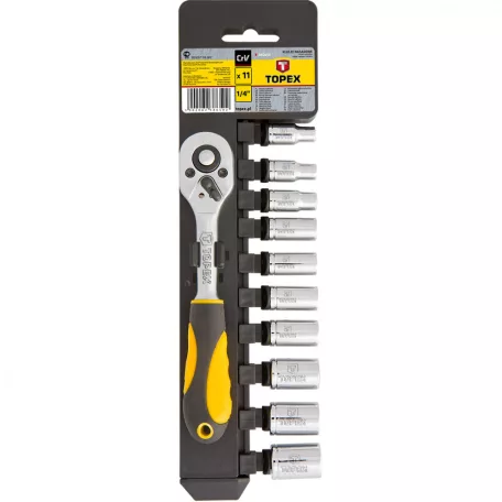 TOPEX Dugókulcs Készlet 11R. 1/4" Racsnikulcs