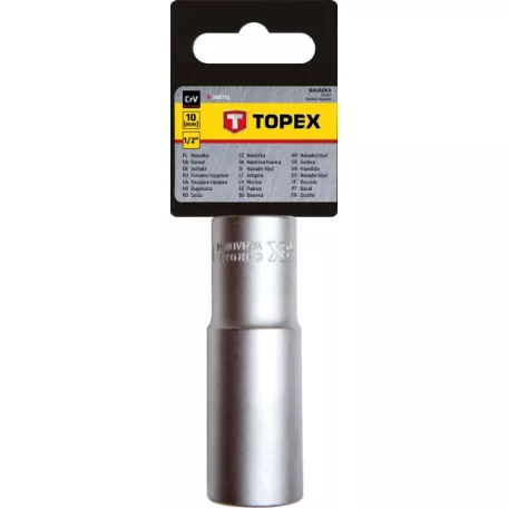 TOPEX Dugókulcs Fej 1/2" 10 mm 76 mm 6P