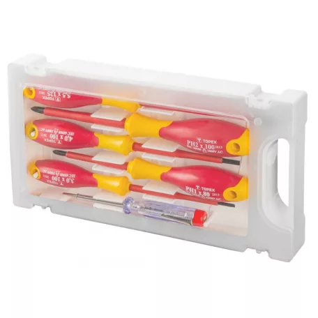 TOPEX Csavarhúzó Klt.5R. Szigetelt 1000V+Fáz.C