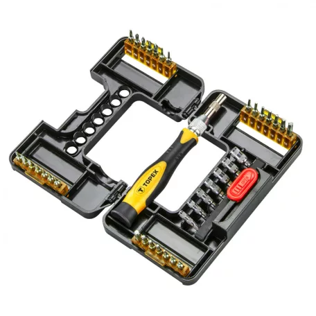 TOPEX Bit És Dugókulcs Klt.Racsnis Hajtós 37R.