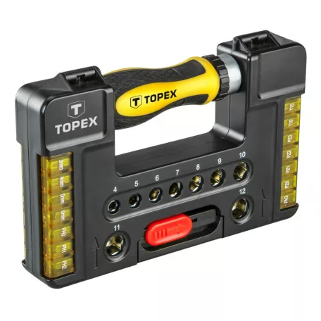 TOPEX Bit És Dugókulcs Klt.Racsnis Hajtós 38R.