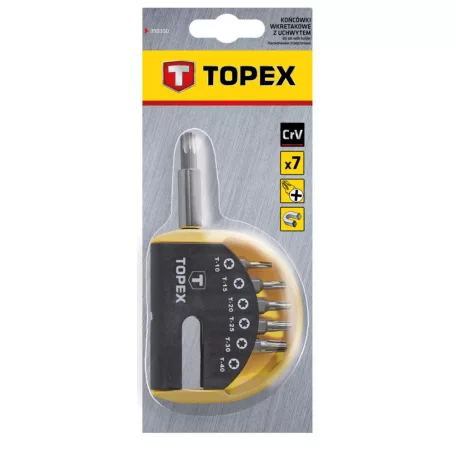 TOPEX Bit Készlet Torx 7R.Tartó + 6Bit T10-40