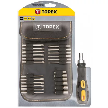 TOPEX Bit Készlet Markolattal 26R. Mágn.1/4"