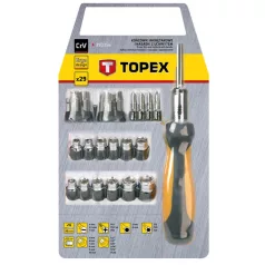 TOPEX Bit Készlet Markolattal 29R. Mágn.1/4"