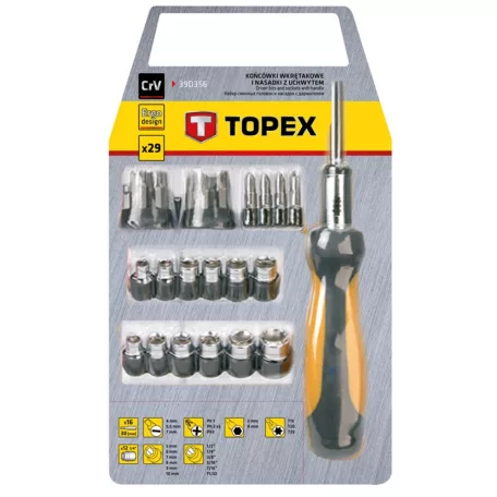 TOPEX Bit Készlet Markolattal 29R. Mágn.1/4"