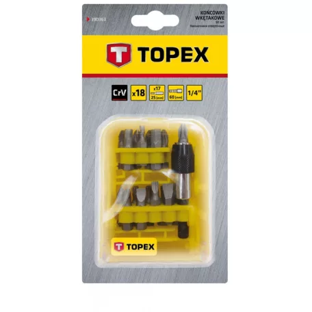 TOPEX Bit Készlet 18R. 1/4" Hajtószárral