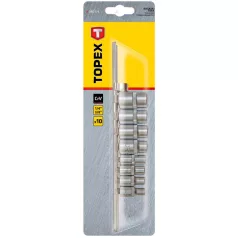 TOPEX Torx Betét Klt. 9R. 1/4"-3/8" E5-E16