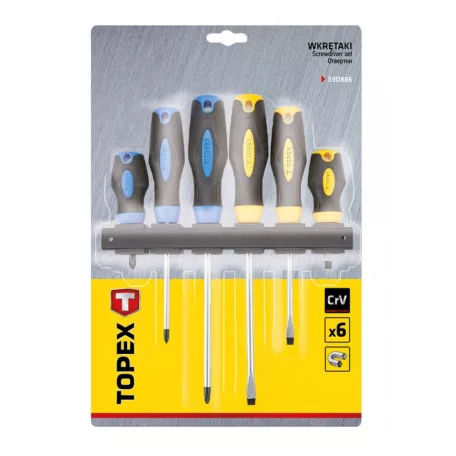 TOPEX Csavarhúzó Készlet 6R. Tartóval