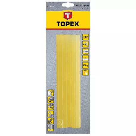 TOPEX Ragasztópatron Q11*250 mm 12 db 0,3Kg Sárg