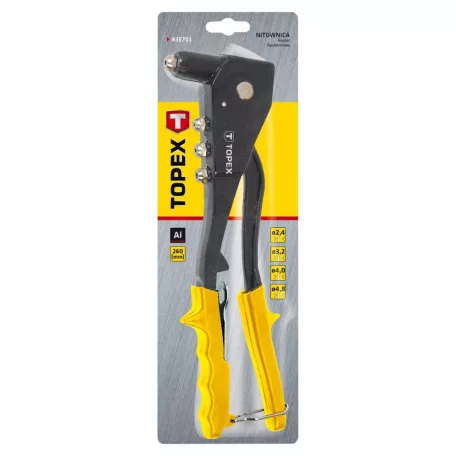 TOPEX Popszegecshúzó 250 mm 2.4, 3.2, 4,0, 4.8