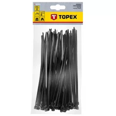 TOPEX Kábelkötegelő 4,8*200 mm Fekete 75 db