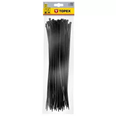 TOPEX Kábelkötegelő 4,8*370 mm Fekete 75 db