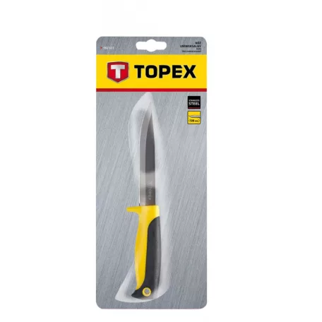 TOPEX Kés 120 mm Műanyag Ny. Bőrtokkal