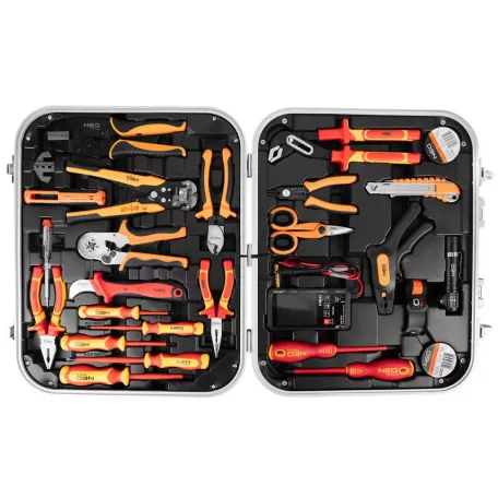 NEO TOOLS Villanyszerelő Készlet Kofferben 25Rész. 