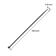 NEO TOOLS Kábelkötegelő Extrem 2,5*150 Fekete100 db 