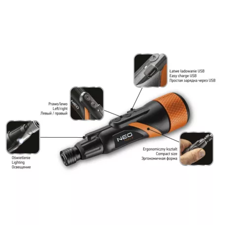 Neo Tools Akkus Csavarhúzó 3,6V Usb 44  db Bittel
