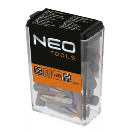 NEO TOOLS Bit Hegy Ph2*25mm 1/4" 20 db