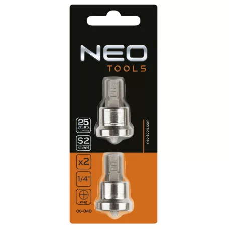 NEO TOOLS Bit Hegy Ph2 1/4" 2 db Gipszk