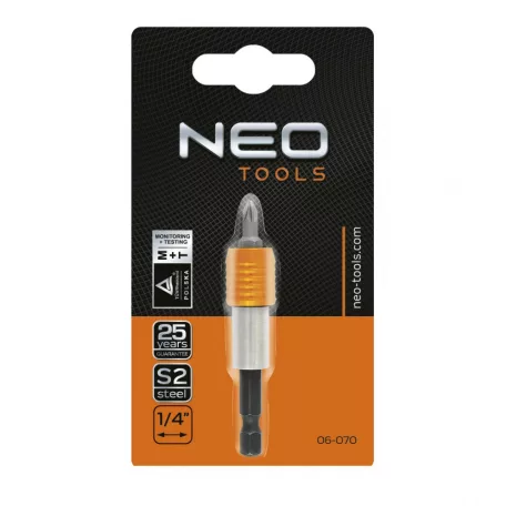 NEO TOOLS Bit Hajtószár Mágneses 1/4" 65mm+Bit