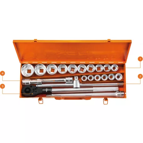 NEO TOOLS Dugókulcs Készlet 21R. 3/4" Fémdob.