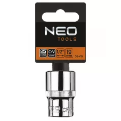 NEO TOOLS Dugókulcs Fej 1/2" 19mm 6P.
