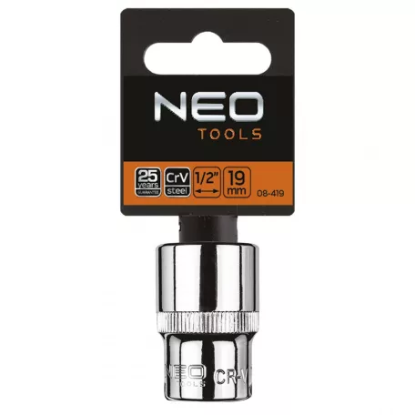 NEO TOOLS Dugókulcs Fej 1/2" 19mm 6P.