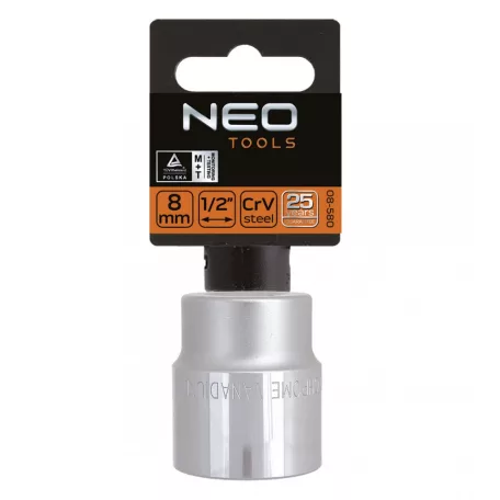 NEO TOOLS Dugókulcs Fej 1/2" 8mm 12P.
