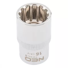 NEO TOOLS Dugókulcs Fej 1/2" 16mm 12P