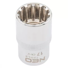 NEO TOOLS Dugókulcs Fej 1/2" 17mm 12P