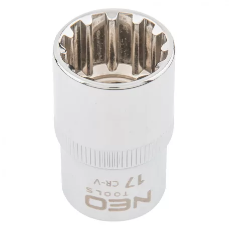 NEO TOOLS Dugókulcs Fej 1/2" 17mm 12P