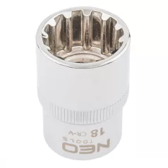 NEO TOOLS Dugókulcs Fej 1/2" 18mm 12P