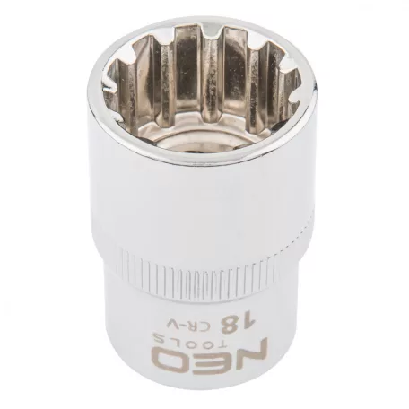 NEO TOOLS Dugókulcs Fej 1/2" 18mm 12P