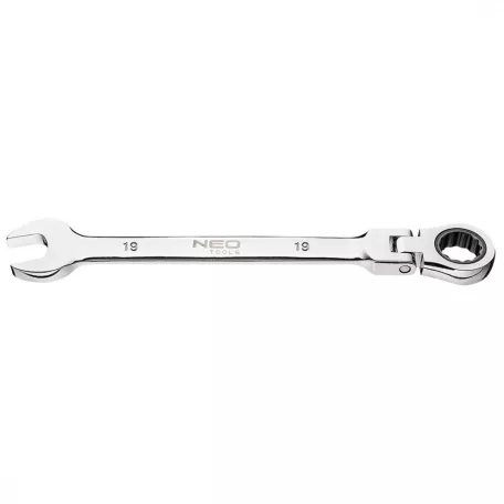 NEO TOOLS Csillag-Villáskulcs Racsnis 19mm Flexibi